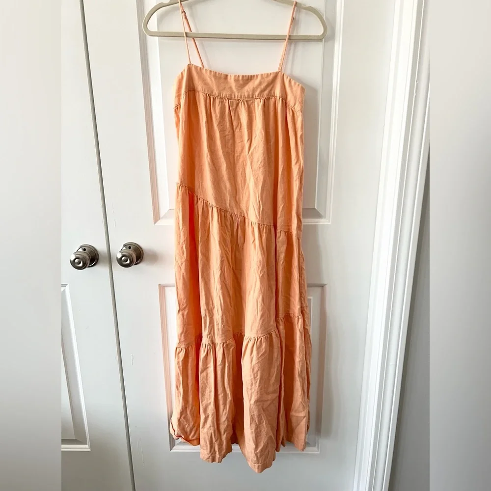Abercrombie & Fitch Peach Tiered Maxi Dress